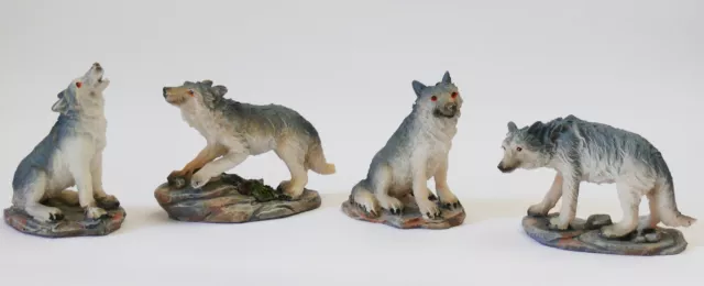 Deko Figur Wolf Wölfe: 7 cm lang, Indianer Country Western GoT Sammler Geschenk