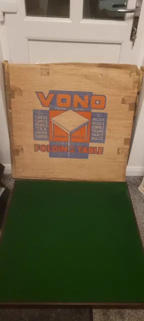 Retro Vono Folding Card Bridge Games Craft  Table with original box TV Film Prop