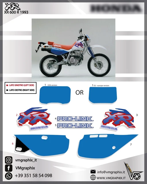 Adesivi Ricambi Honda Xr 600 Honda: Honda XL 600 RM '86 '87 Moto