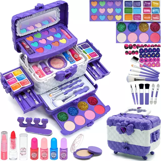 Set Di Trucchi per Bambini E Bambine - Viola 57 Pezzi, Set Da Trucco per Bambini