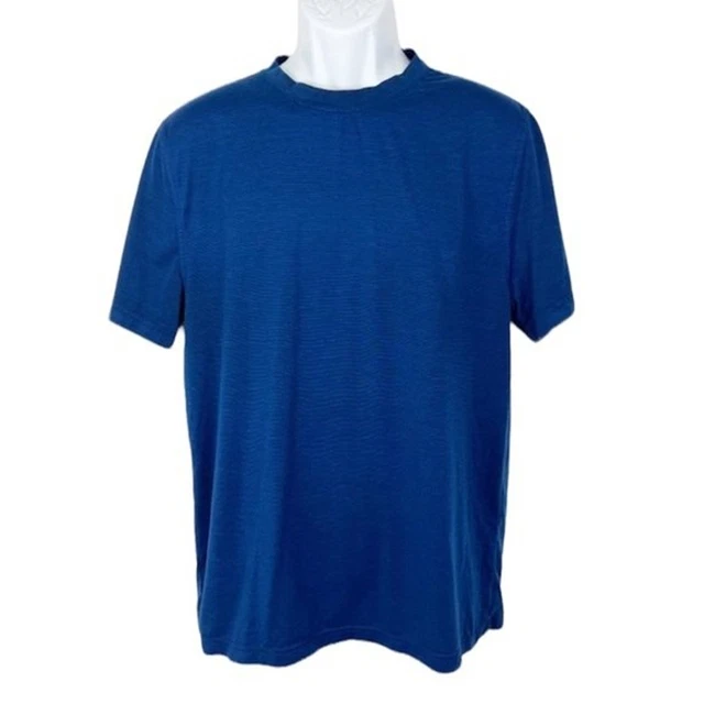 Speedo Shirt Men Medium Blue Short Sleeve Tee UPF50+ Adult Outdoor