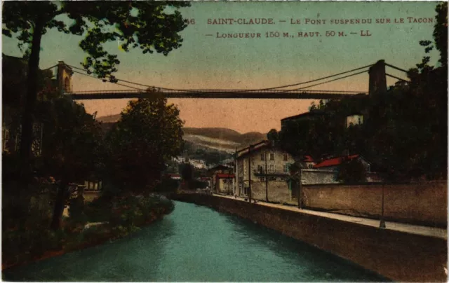 CPA Saint Claude Pont suspendu sur le Tacon (1265513)