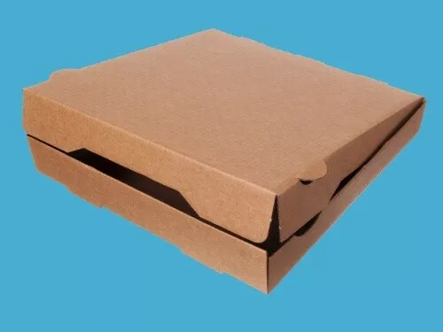 100 Pizzakartons Pizzaboxen Flammkuchenkarton braun unbedruckt versch. Größen