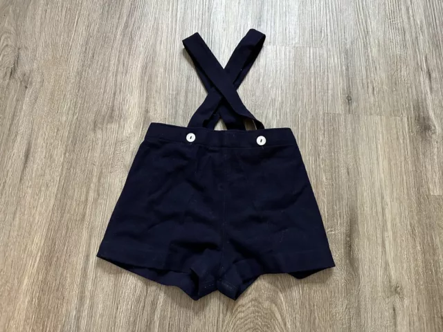 Vintage 1970’s Imp Originals Blue Baby’s Suspender Shorts Romper Overalls Size 2