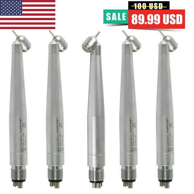 5 Fit NSK Dental 45 Degree Surgical High Speed Handpiece Air Turbine 4 Hole HJA+