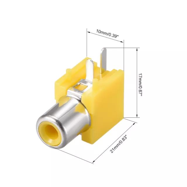 Conector hembra RCA Jack Audio Video AV de PCB de montaje en panel Amarillo 5uds 2