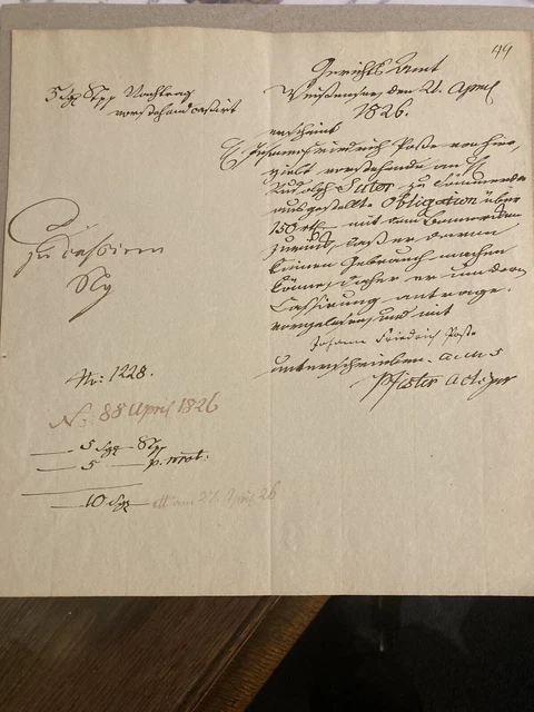 Sehr Altes Dokument Mit Schriftzeichen ALTES DOKUMENT VON 1826 in sehr gutem Zustand EUR 5,00 - PicClick DE