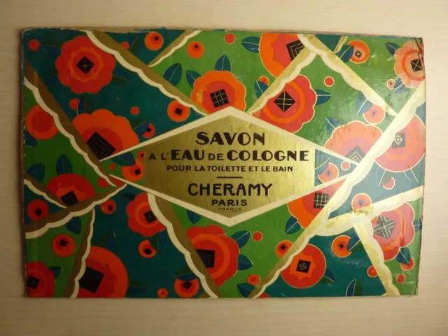 Ancien Rare Carton Publicitaire Parfum Savon A L'eau De Cologne De Cheramy Paris