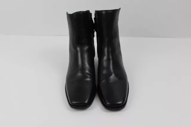 SAM EDELMAN BOOTS Thatcher Bootie Ankle Leather Black Square Toe Womens ...
