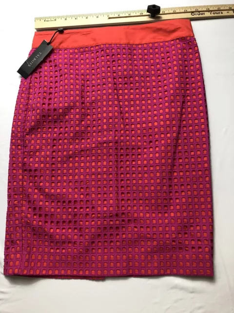 Talbots Women’s Size 2P Orange Pink Pencil Skirt Career Wear Work New