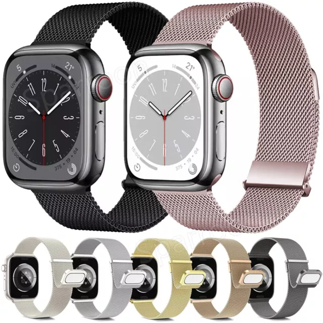 Milanaise Armband Edelstahl Milanese Loop kompatibel mit Apple Watch 1-9 + Ultra