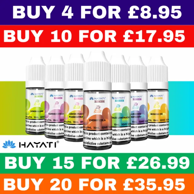 Hayati® Pro Max 10ml Nic Salts E-Liquid 10mg/20mg Nicotine 50VG/50PG |Multibuy|