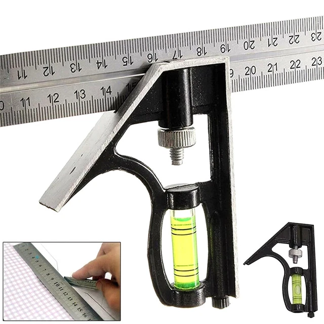 300MM SQUARE RULER Adjustable Engineers Combination With Spirit Level ...