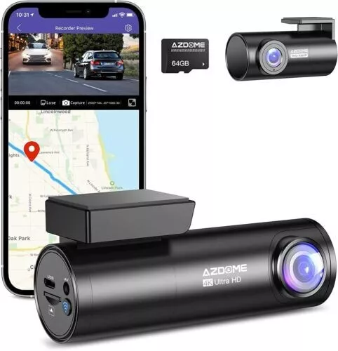 AZDOME M300S 4K Car Dash Cam 3840×2160P Auto Kamera GPS WIFI Video Recorder
