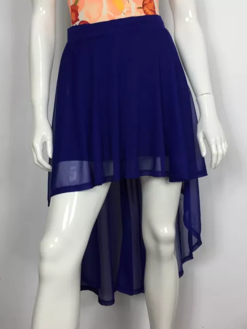 HM gonna lunga doppia usato donna minigonna w26 tg 40 eur36 blu skirt mare T4144