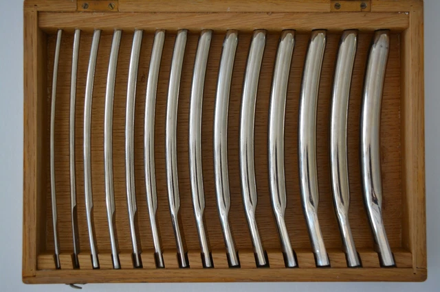 Vintage Chirurg German Cervix Uterine Sounds Instruments In Wooden Box