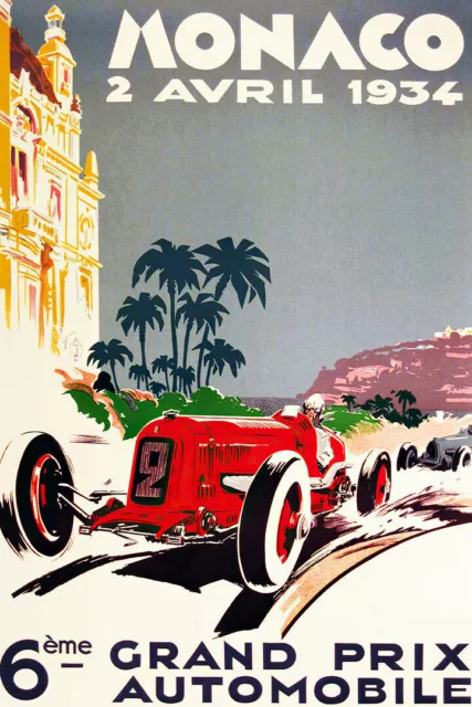 365307 Monaco 1934 April Car Race Grand Prix Sport Art Wall Print Poster AU