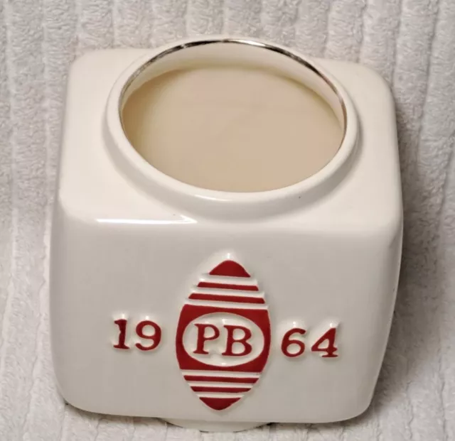 Vintage Pitney Bowes Porcelain Pen Holder Container Custom 1964 PB Postal RARE