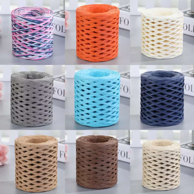 200m/Roll Raffia Ribbon Paper Rope Wrapping Packaging Gift Box DIY Craft Decor