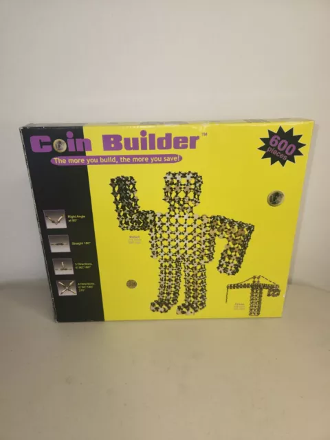 Coin Builder Money Construction Set 600 Pieces. Robot Crane Castle Truck Tower