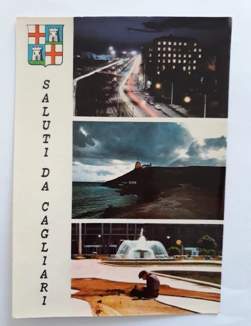 Cagliari - Saluti da Cagliari - 3 vedute - viaggiata 1965 - formato grande