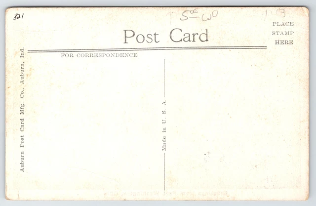 Port Washington Ohio~Airplane View~City Greetings Postcard Sepia~1920s Postcard 2