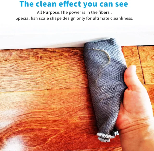 Fish Scale Streak Free Miracle Cleaning Cloth Easy Clean Nanoscale,Microfiber Wi 8