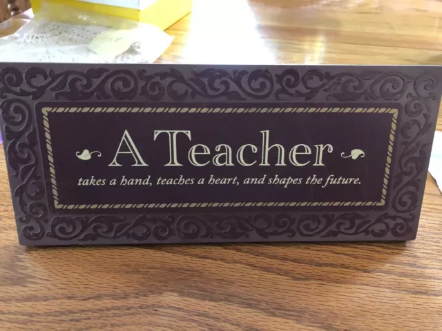 Wooden Wood Teacher Appreciation Gift Plaque Sign School Classroom Decor