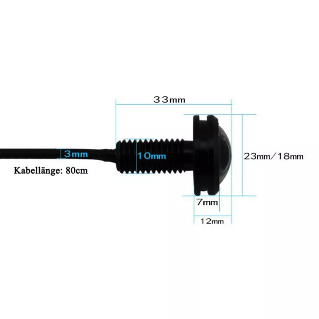 12V KFZ Auto LED Eagle Eye Beleuchtung Licht Lampen Tagfahrlicht Rückfahrlicht 3