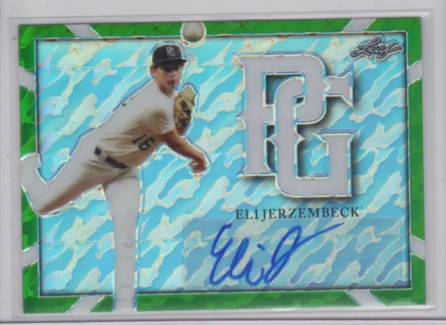2021 Leaf Perfect Game Green Marble Eli Jerzembeck Auto 1/1 Pre-production Proof