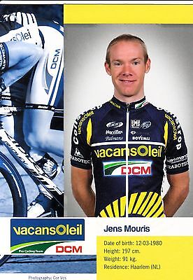 CYCLISME carte cycliste JENS MOURIS équipe VACANSOLEIL DCM 2011 