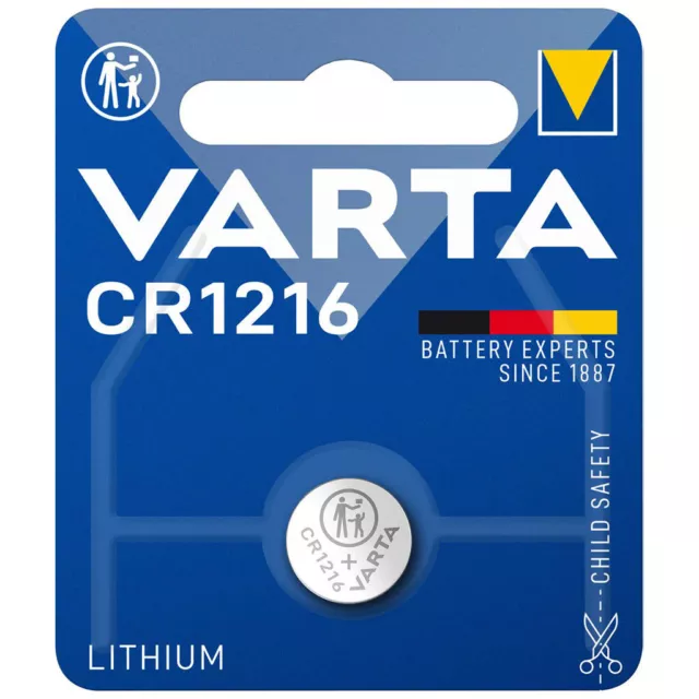 kQ Varta Knopfzelle Lithium CR1216 3V Batterie 1er Blister