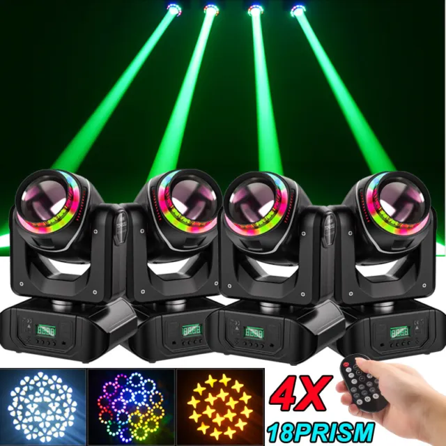 150W 18Prism Moving Head Light RGBW Stage Beam Gobo DMX DJ Club Effect Lights