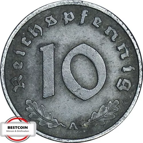 J371  10 Pfennig DRITTE REICH von 1945 A  in VZ  10721161