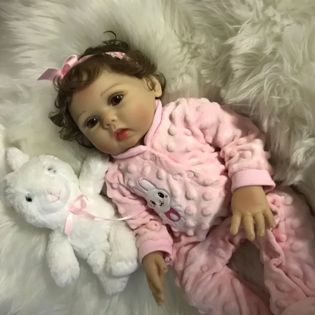18" Realistic Reborn Baby Girl Doll Full Soft Vinyl Silicone Newborn Dolls Gift