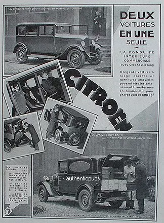 Publicite Automobile Andre Citroen Voiture De Tourisme Livraison De 1930 Ad Car