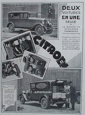 Publicite Automobile Andre Citroen Voiture De Tourisme Livraison De 1930 Ad Car