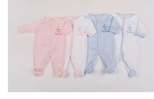 Baby Sleep suit Baby Grow I love My Mummy Boys Girls Pink Blue 0-3, 3-6, 6-9mth