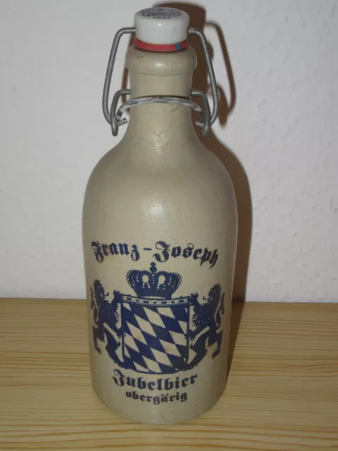 1 seltene Bierflasche Franz-Joseph-Jubelbier, 0,5 ltr, Steingut