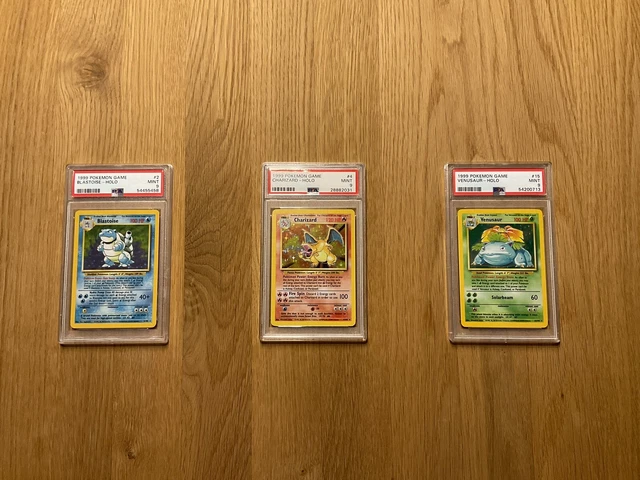 Pokemon base set Charizard Blastoise Venusaur PSA 9