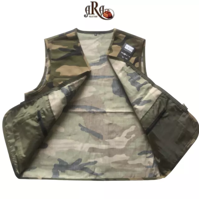 Gilet Multitasche Uomo Caccia Pesca Lavoro Smanicato Leggero Sport Mimetico Camo 3