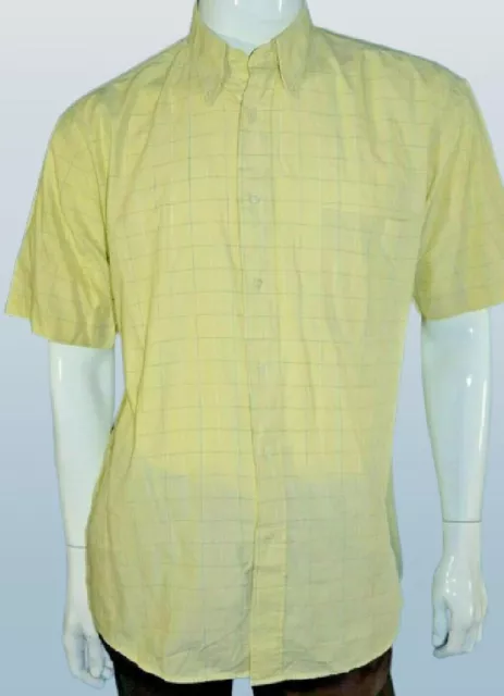 Yves Dorsey Taille L Superbe chemise manches courtes jaune carreaux