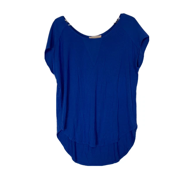philosophy blue short sleeve blouse shirt Womens Size M