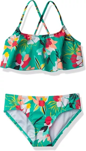 Kanu Surf Girls' Karlie Flounce Bikini Beach Sport 2 Piece Swimsuit 4T