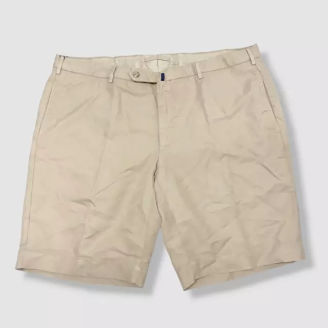 $340 Incotex Men's Beige Slim-Fit Linen and Cotton-Blend Shorts Size IT48/US32