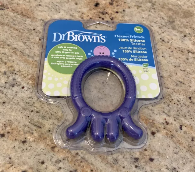 Dr Brown's Flexees Friends Baby Silicone Teether Toy New Purple Octopus BPA Free