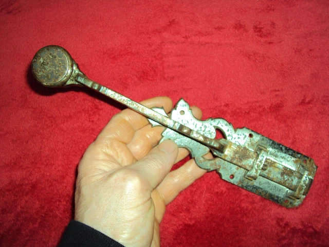 Ancien Loquet Targette / Serrure Fer Forgé - Pièce Vintage Pour Porte - Occasion Authentique