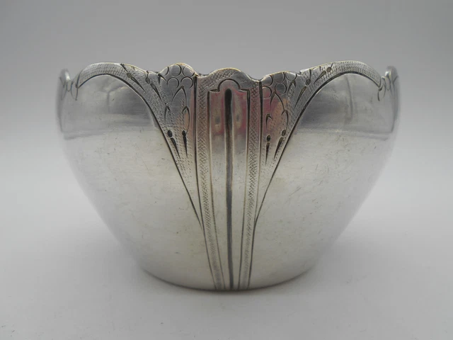 Bol à Punch Art Déco E.P COPPER Argenté - Circa 1930, Motif Floral, Avec Louche