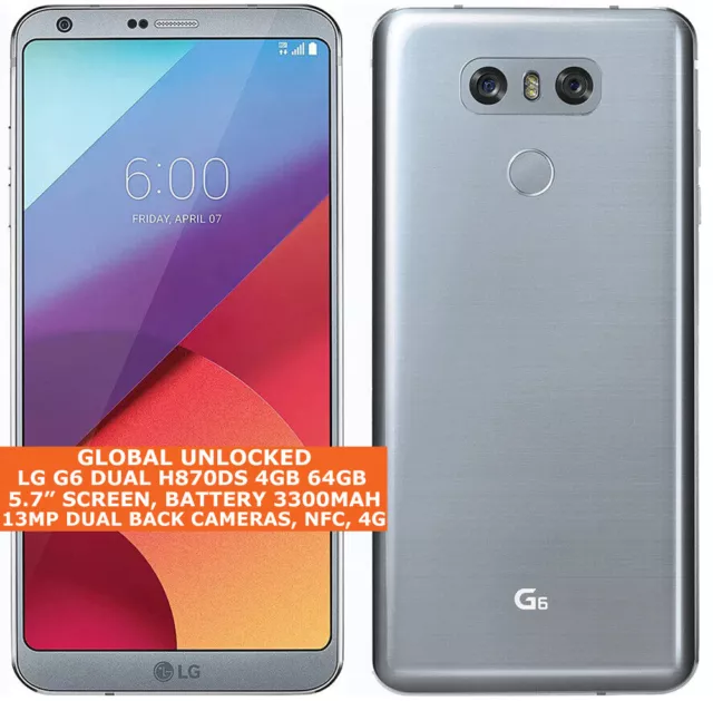 Débloqué LG G6 Dual H870ds 4gb 64gb Quad-Core 5.7 " Digitales Double SIM Android