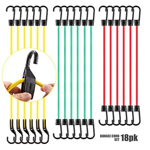 Adjustable Bungee Cords, 6 Pack 40 inch Adjustable Bungee Strap, 6 Pack 32 In...
